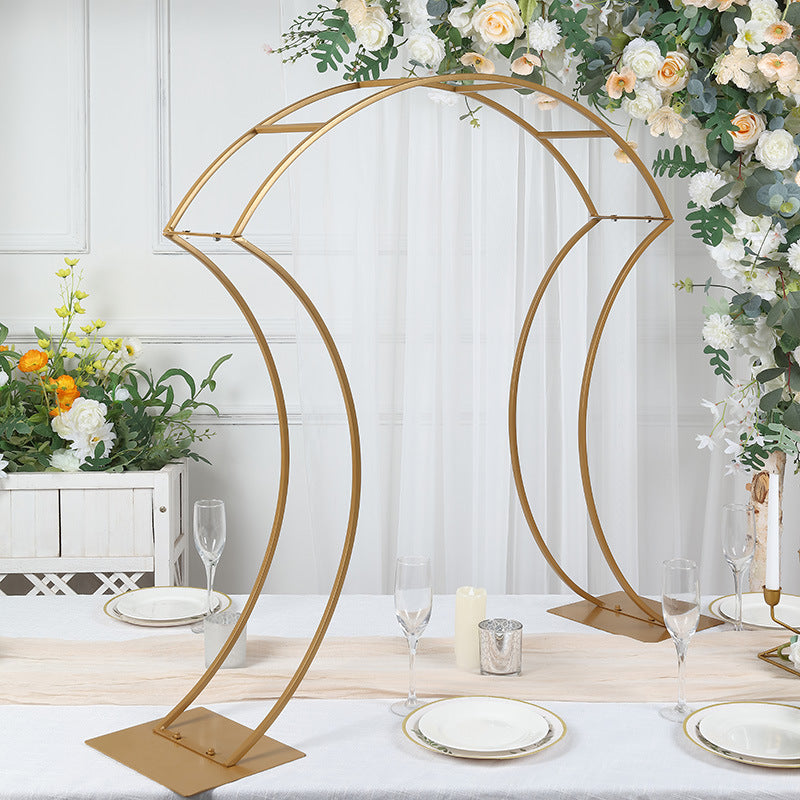Metal Floral Arch Frame 38" Gold