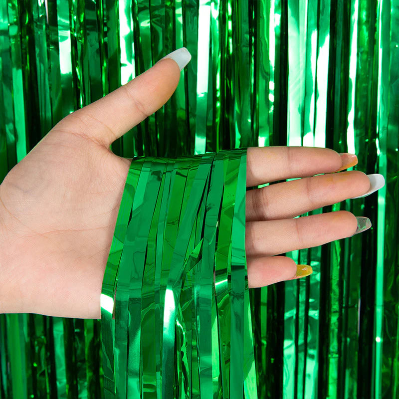 7Ft Metallic Tinsel Foil Fringe Curtains Photo Booth Backdrop for Party Birthday Wedding Holiday Celebration Decorations