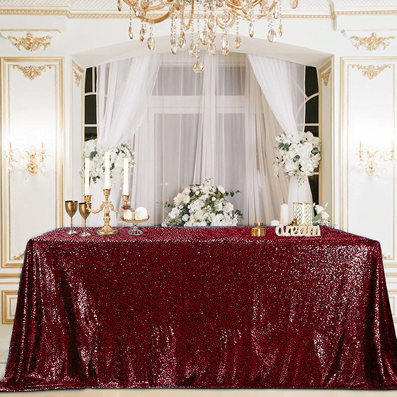 Shimmering Sequin Rectangle Tablecloth for Wedding Party Christmas Decorations