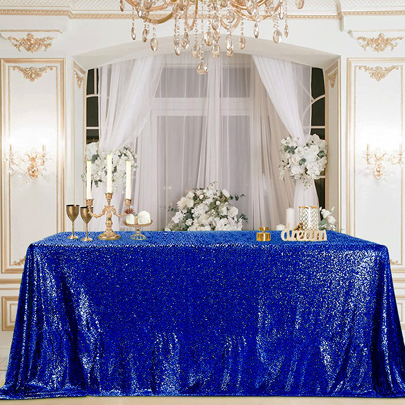 Shimmering Sequin Rectangle Tablecloth for Wedding Party Christmas Decorations