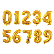 Gold Number Balloon Foil Mylar Party Wedding Bachelorette Birthday Bridal Shower Graduation Anniversary Celebration Decoration can fly with helium