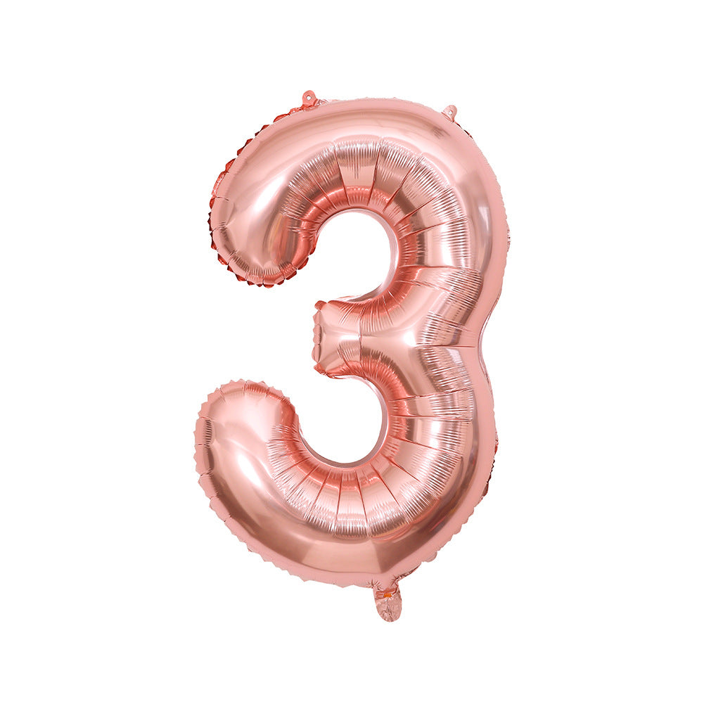 Rose Gold Number Balloon Foil Mylar Party Wedding Bachelorette Birthday Bridal Shower Graduation Anniversary Celebration Decoration can fly with helium