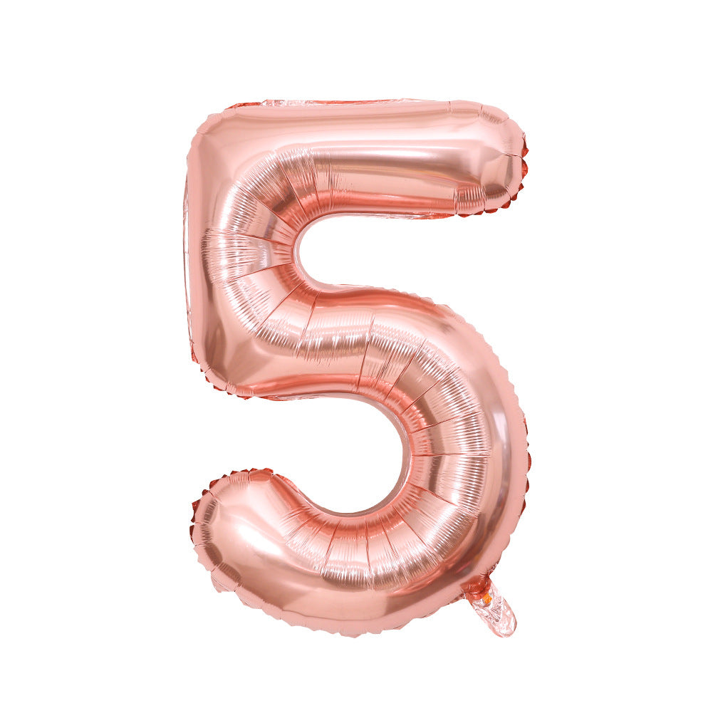 Rose Gold Number Balloon Foil Mylar Party Wedding Bachelorette Birthday Bridal Shower Graduation Anniversary Celebration Decoration can fly with helium