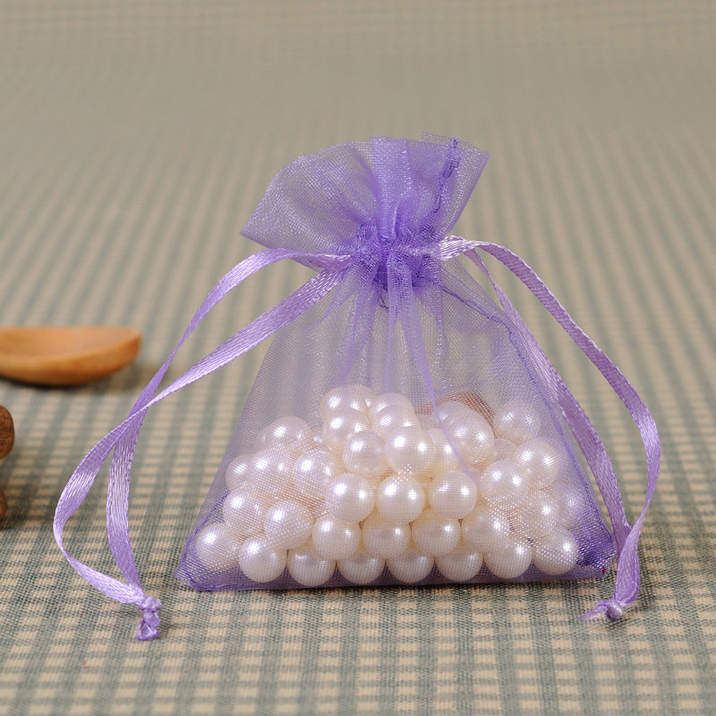10 PCS Organza Bags 3''X4'' Sheer Christmas Mesh Drawstring Gift Bags Purple