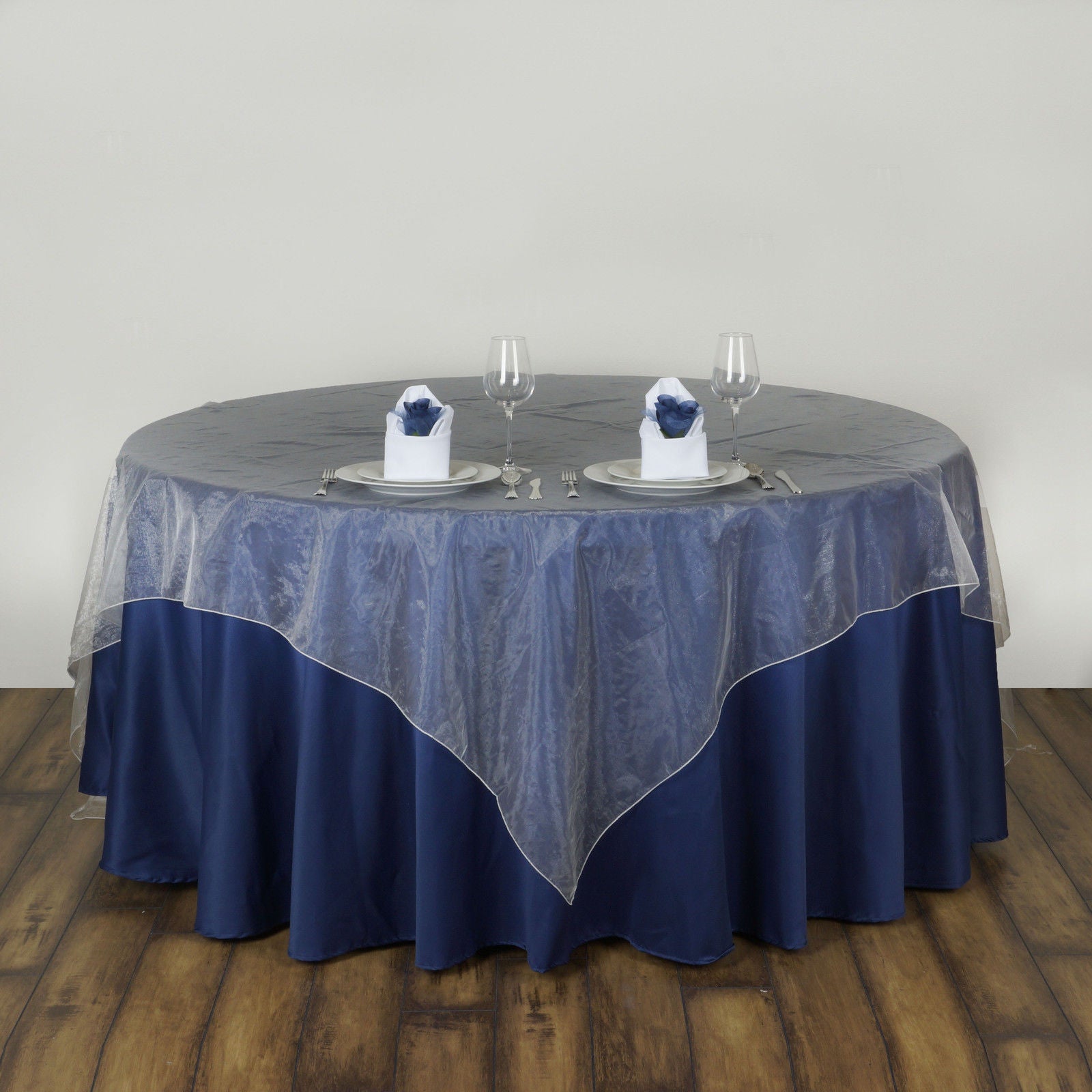 Organza Square Tablecloth Overlay 72"x72" Square Tablecloth Cover for Wedding Party Event Banquet
