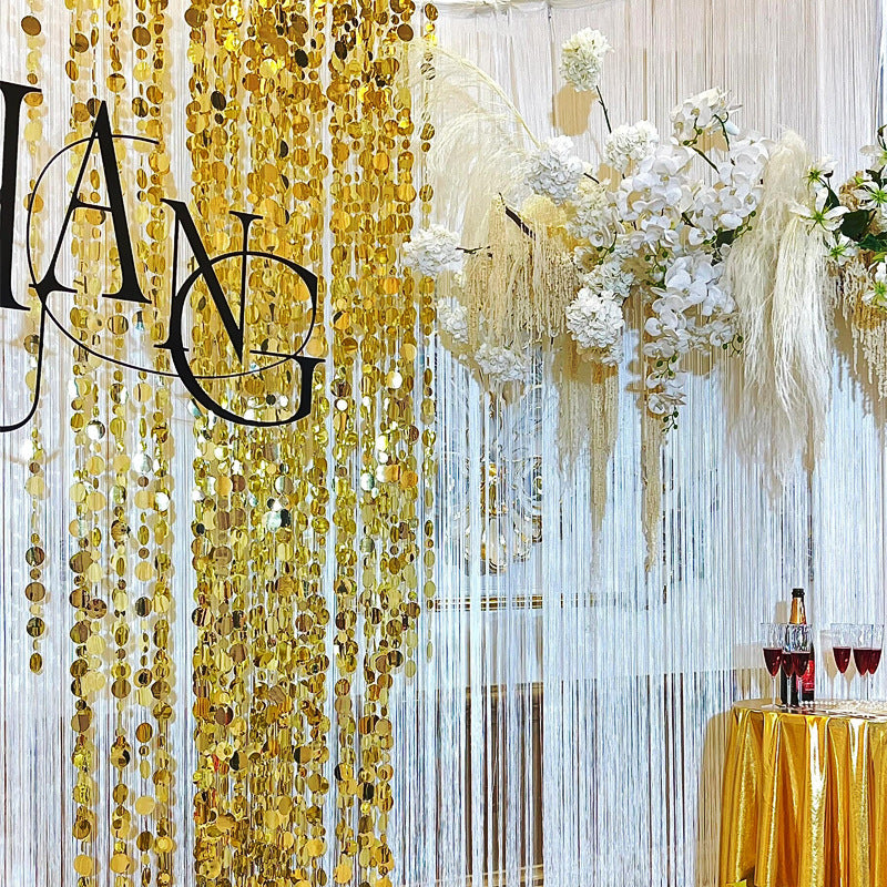 20Pcs 3ft Sparkle PVC Sequin Bead Doorway Curtain Door Window Decor Room Divider Blind for Home Festivals Wedding Party Decorations