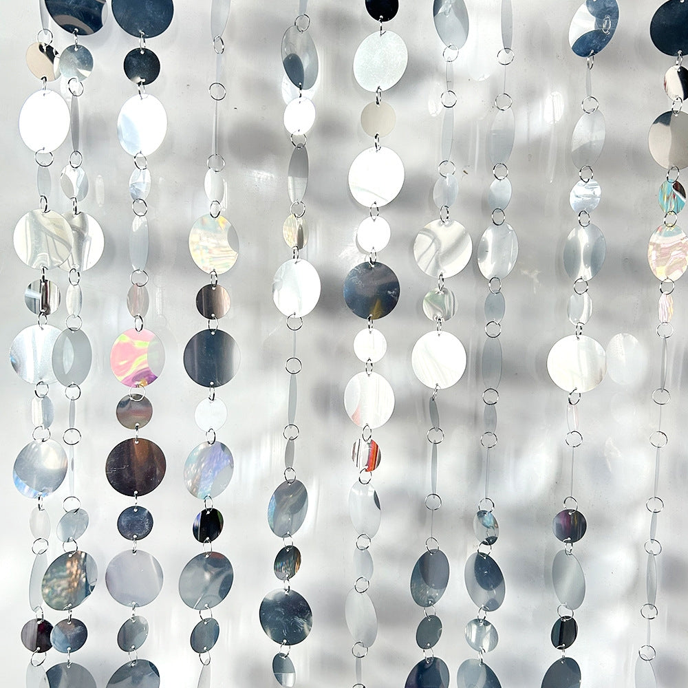 20Pcs 3ft Sparkle PVC Sequin Bead Doorway Curtain Door Window Decor Room Divider Blind for Home Festivals Wedding Party Decorations