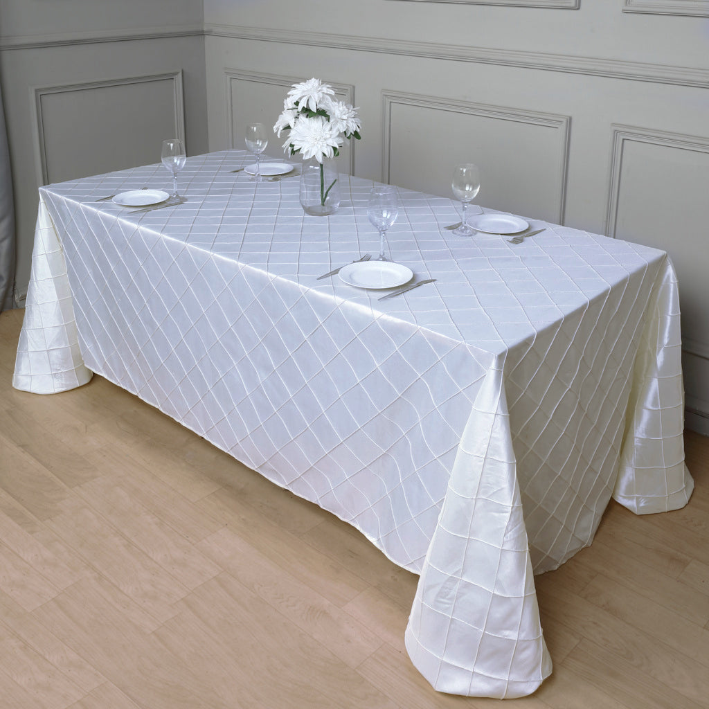 Polyester Solid Plaid Textured Tablecloth Rectangular for Kitchen Dining Party Holiday, Grey Plaid