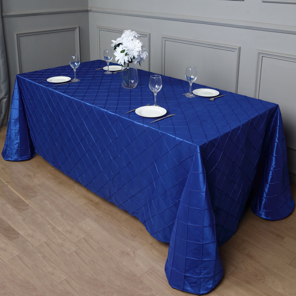 Polyester Solid Plaid Textured Tablecloth Rectangular for Kitchen Dining Party Holiday, Grey Plaid