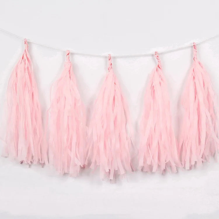12 Pcs Tassel Garland Tissue Paper Tassels Garland Banner for Party Birthday Wedding Decoration Baby Shower Table Decor