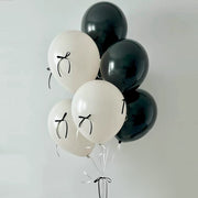 Mini Ribbon Bows Balloons DIY Party Decorations 12" Black White