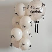 Mini Ribbon Bows Balloons DIY Party Decorations with BOBO Balloon 18" Ivory