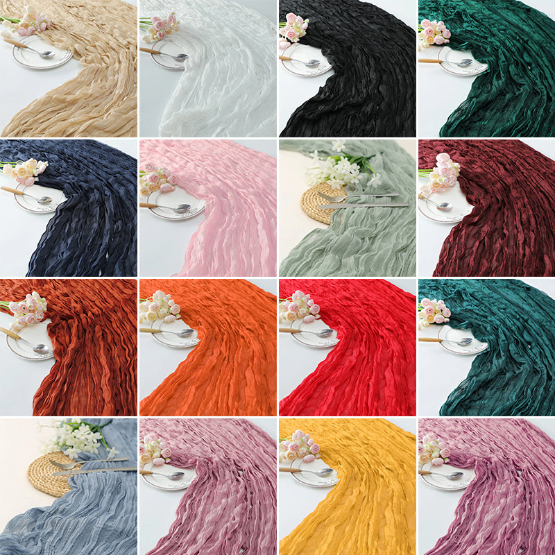 Rustic Gauze Table Runners 10FT x 36" Romantic Long Sheer Fabric Cheese Cloth Table Runners for Wedding, Party