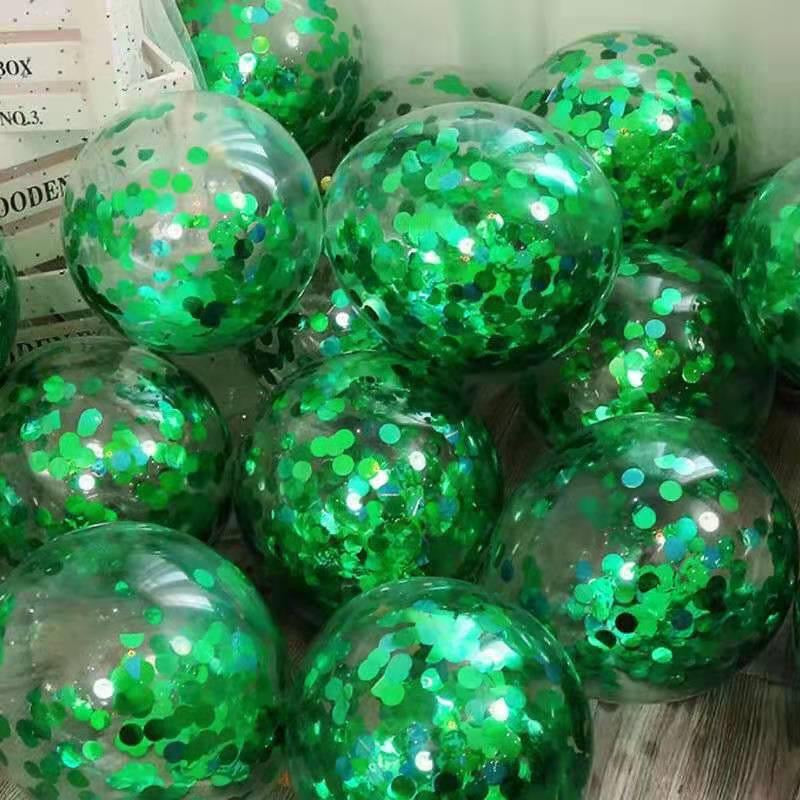 12 Inch Transparent Confetti Round Latex Balloons 50 Pcs Perfect For Holiday Parties Scene Decoration And Event Arrangements