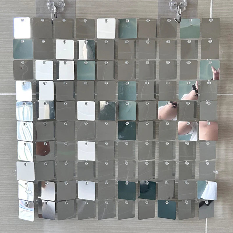 Shimmer Wall Backdrop Wall Panels 24Pcs Square Sequin Shimmer Wall Backdrop Decoration for Birthday Party,Wedding, Anniversary