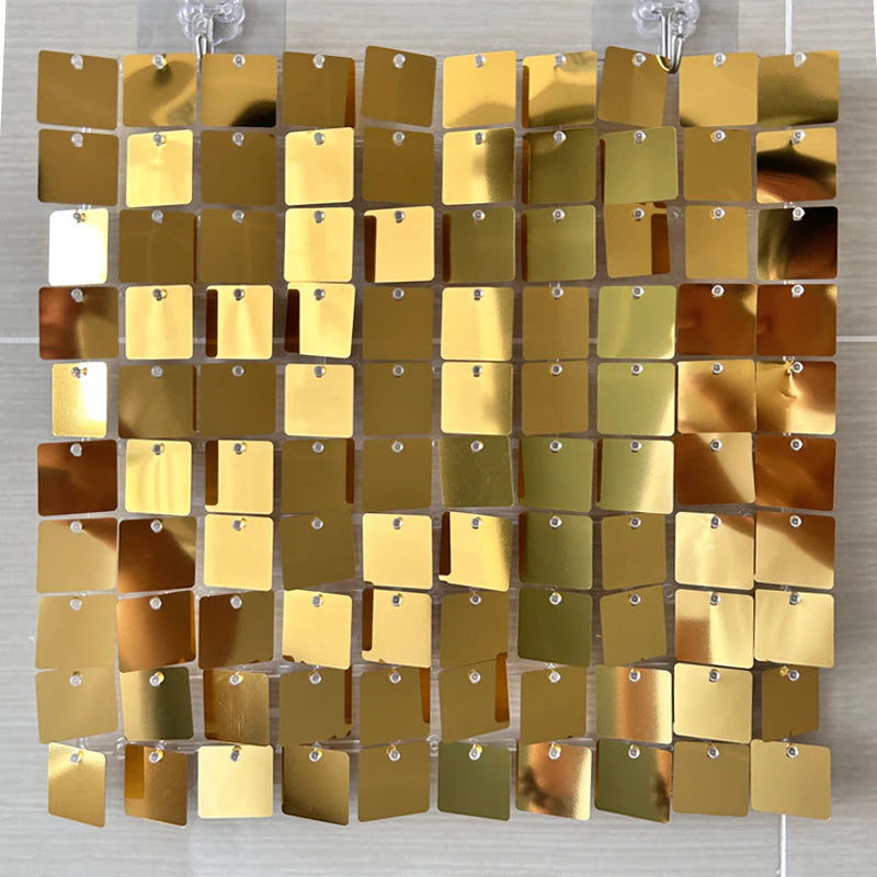 Shimmer Wall Backdrop Wall Panels 24Pcs Square Sequin Shimmer Wall Backdrop Decoration for Birthday Party,Wedding, Anniversary