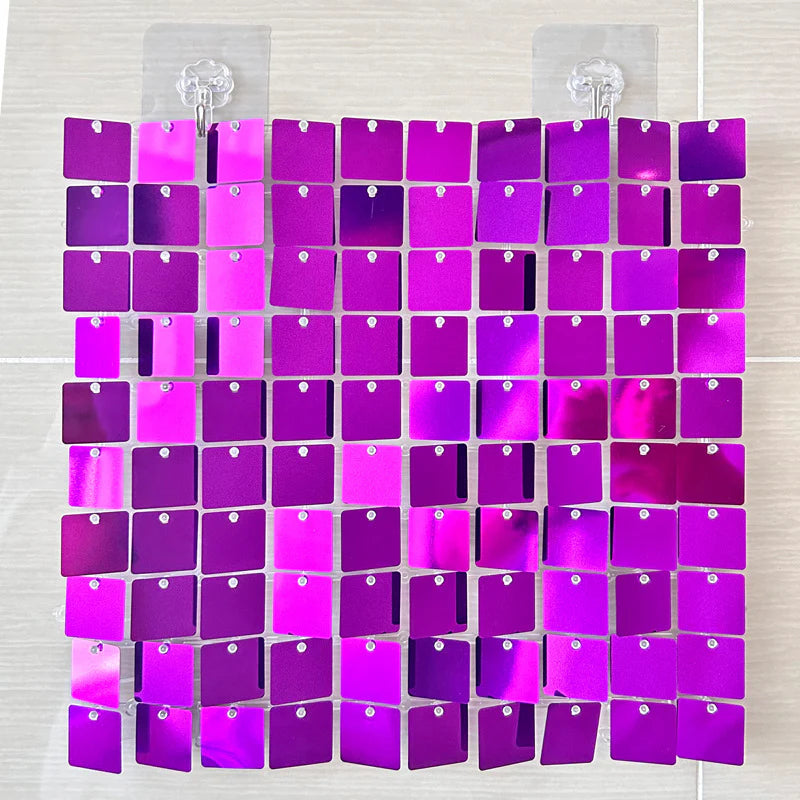 Shimmer Wall Backdrop Wall Panels 24Pcs Square Sequin Shimmer Wall Backdrop Decoration for Birthday Party,Wedding, Anniversary