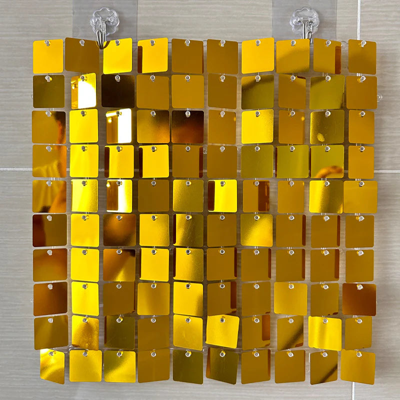 Shimmer Wall Backdrop Wall Panels 24Pcs Square Sequin Shimmer Wall Backdrop Decoration for Birthday Party,Wedding, Anniversary