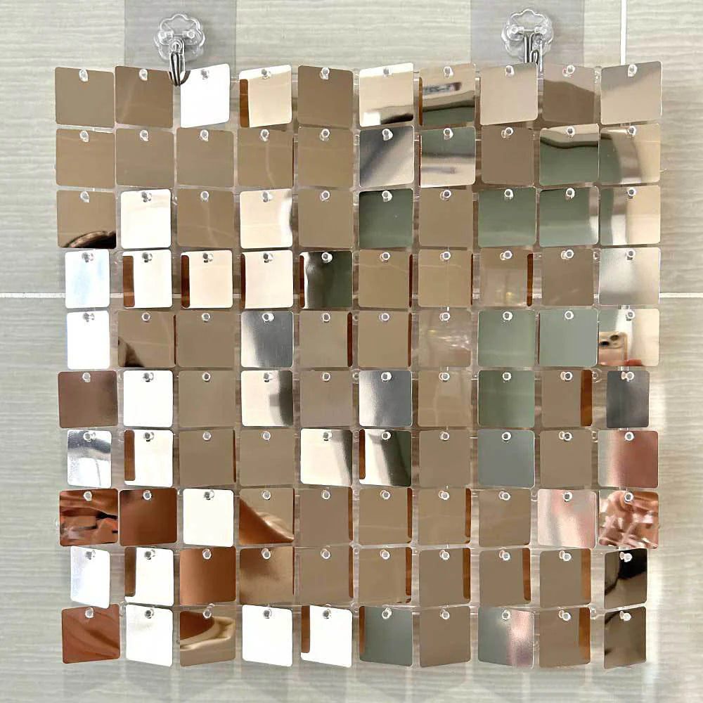 Shimmer Wall Backdrop Wall Panels 24Pcs Square Sequin Shimmer Wall Backdrop Decoration for Birthday Party,Wedding, Anniversary