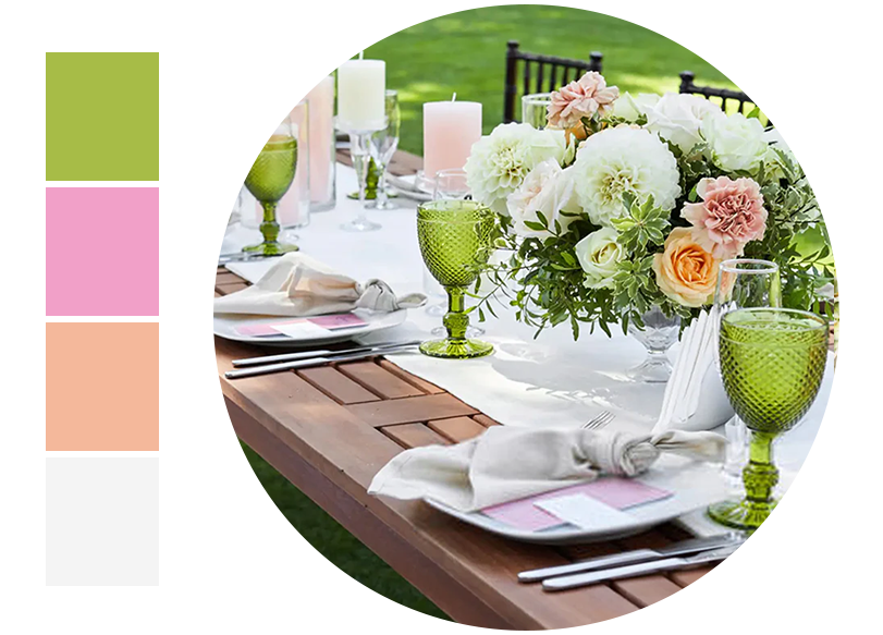 <a href="/es/collections/spring-green" target="_blank" title="Summer Pink">Pink, Light Green, Champagne, White</a>