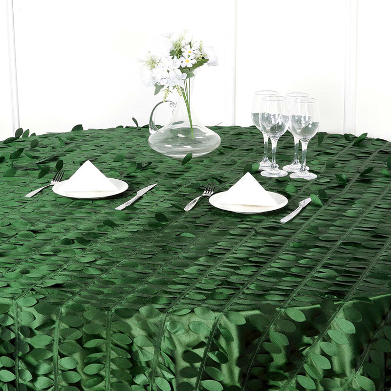 3D Leaves Polyester Rectangular Tablecloth 90"x132"