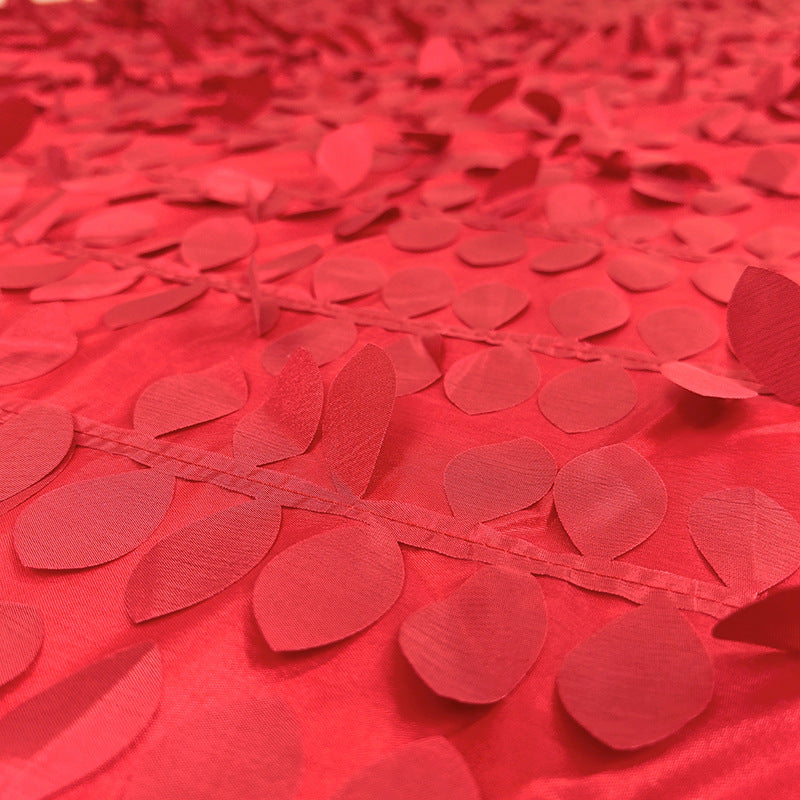 3D Leaves Polyester Rectangular Tablecloth 90"x132"