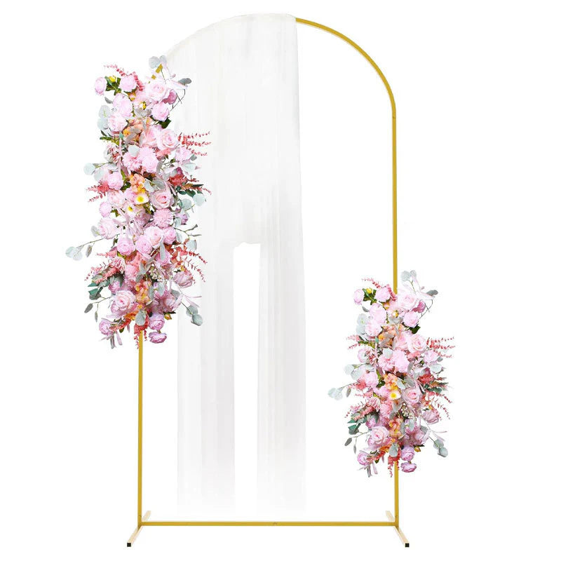 Wedding Arch Backdrop Stand, Gold Metal Arch Backdrop Stand for Wedding Ceremony Birthday Party Bridal Baby Shower Photo Booth Garden Floral Balloon Arches Decoration