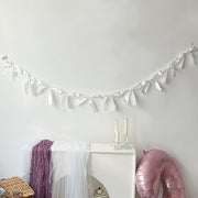 Bow Garland Banner Decoration,Pre-Strung Satin Ribbon Ornaments for Birthday, Party, Wedding, Anniversary
