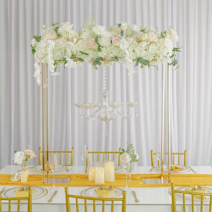 Cargar vídeo: 48" Tall Over The Table Rod Stand Gold Metal Balloon Stand